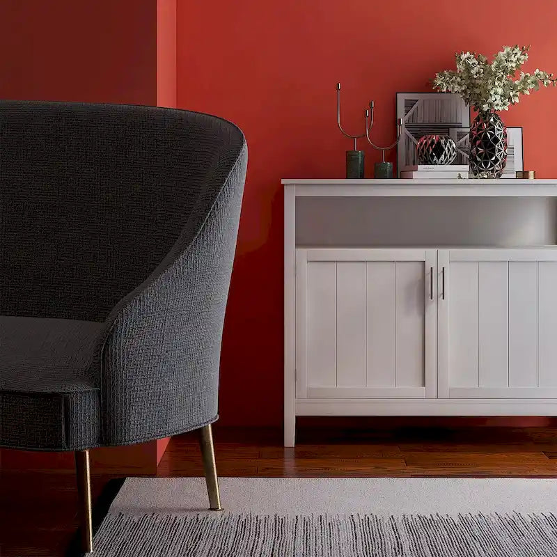 Buffet de cuisine et armoire de rangement-Blanc
