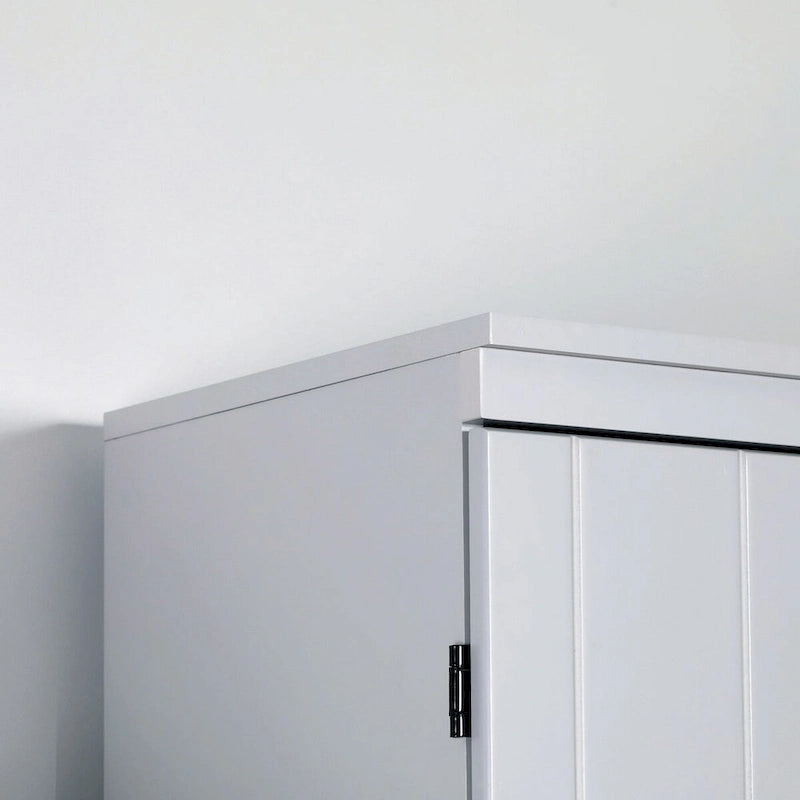 70 Garde-manger de cuisine, Armoire de rangement haute sur pied, Étagères à 6 niveaux avec 2 étagères réglables et 4 portes Gris