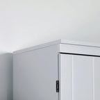 70 Garde-manger de cuisine, Armoire de rangement haute sur pied, Étagères à 6 niveaux avec 2 étagères réglables et 4 portes Gris