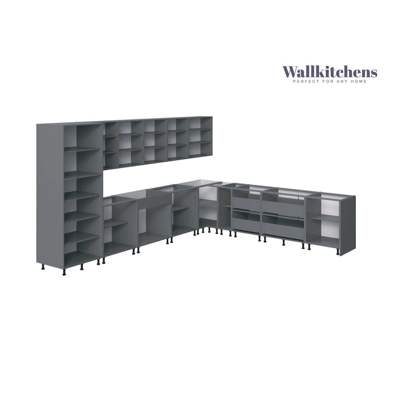 Collection de cuisine Regal Teck naturel et base noire Taille 13 pieds de large - 156x127