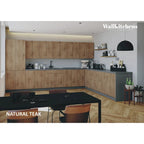 Collection de cuisine Regal Teck naturel et base noire Taille 13 pieds de large - 156x127
