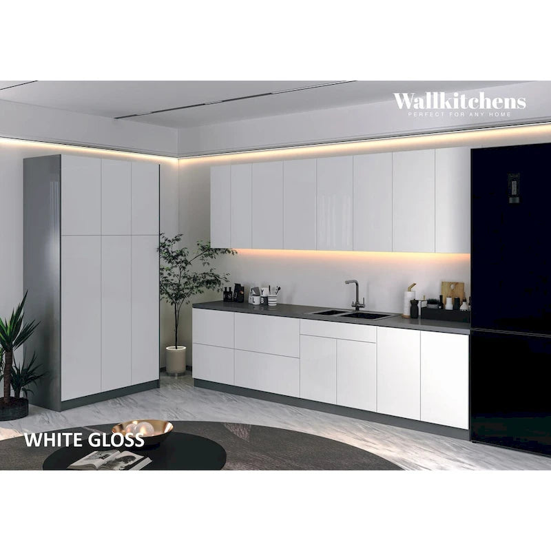 Collection Oasis de Cuisine Blanc Brillant Base de 10 Pieds de Large - 123x50