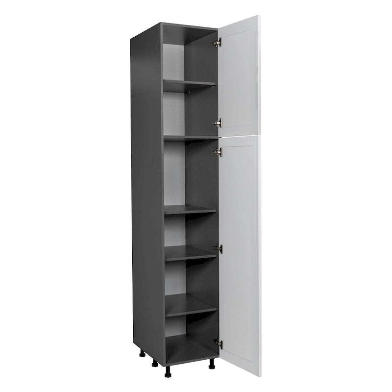 Armoire de rangement à deux portes grise 18 x 84 - 18 x 84 x 23 3/8