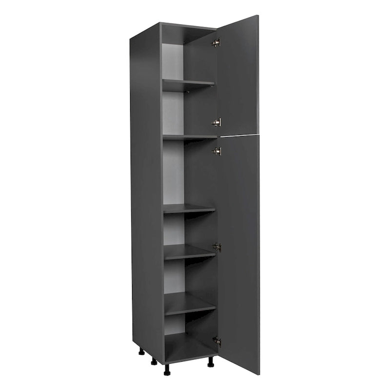 Armoire de rangement à deux portes grise 18 x 84 - 18 x 84 x 23 3/8