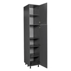 Armoire de rangement à deux portes grise 18 x 84 - 18 x 84 x 23 3/8