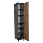 Armoire de rangement à deux portes grise 18 x 84 - 18 x 84 x 23 3/8