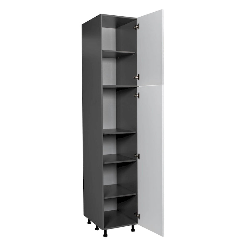 Armoire de rangement à deux portes grise 18 x 84 - 18 x 84 x 23 3/8
