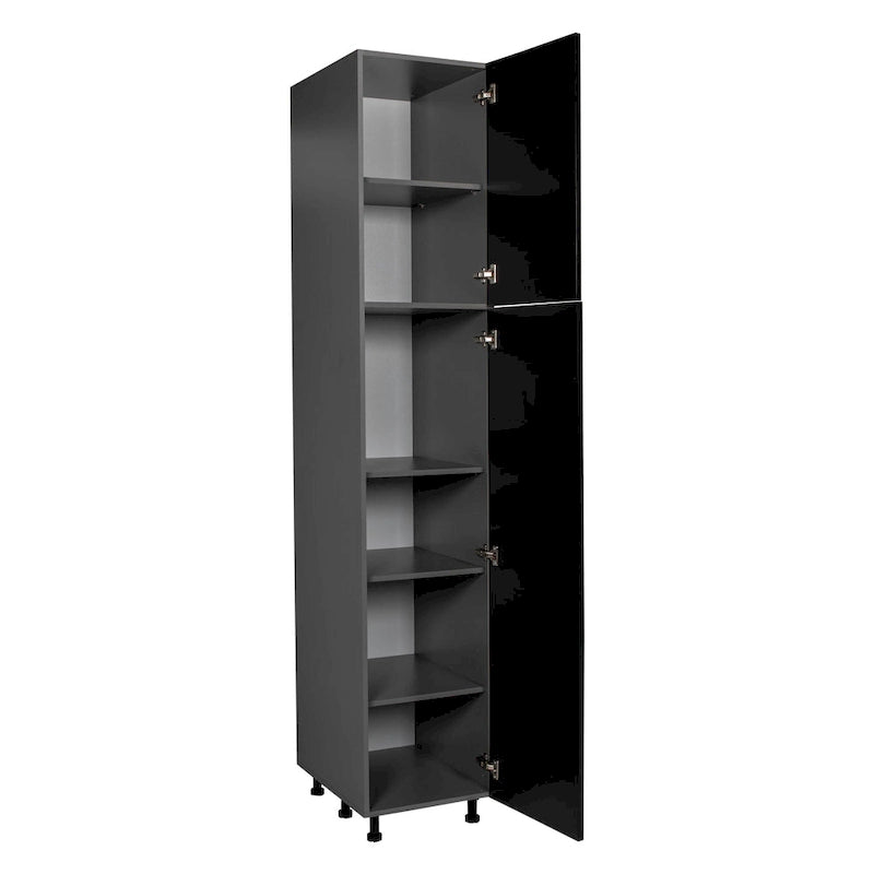 Armoire de rangement à deux portes grise 18 x 84 - 18 x 84 x 23 3/8