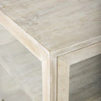 Vitrine rustique blanche et dorée à effet vieilli - 24 H x 22 L x 22 P
