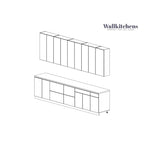Collection Épicure Kitchen Elite, base blanc mat de 3,35 m de large - 138x24