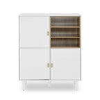 Meuble d'Appoint Moderne en Bois avec Pieds Ronds et Étagère - S/O