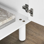 Meuble d'Appoint Moderne en Bois avec Pieds Ronds et Étagère - S/O