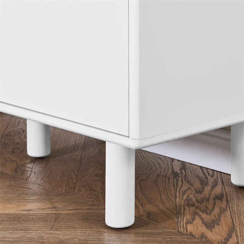 Meuble d'Appoint Moderne en Bois avec Pieds Ronds et Étagère - S/O