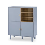 Meuble d'Appoint Moderne en Bois avec Pieds Ronds et Étagère - S/O