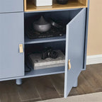 Meuble d'Appoint Moderne en Bois avec Pieds Ronds et Étagère - S/O
