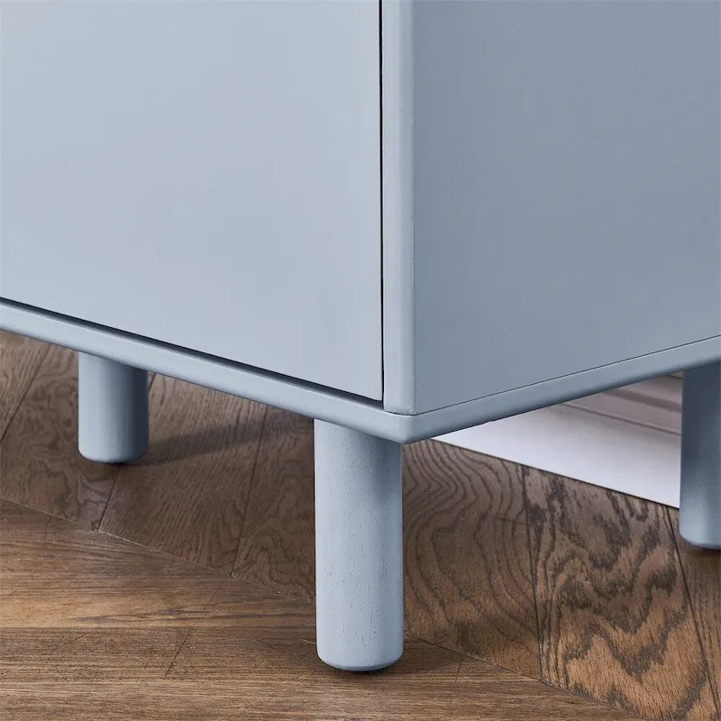 Meuble d'Appoint Moderne en Bois avec Pieds Ronds et Étagère - S/O