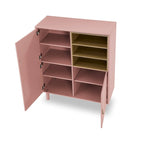 Meuble d'Appoint Moderne en Bois avec Pieds Ronds et Étagère - S/O