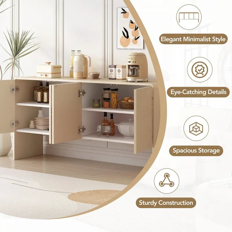 Grand espace de rangement de 60 L avec 4 portes et dispositif de rebond - N/A