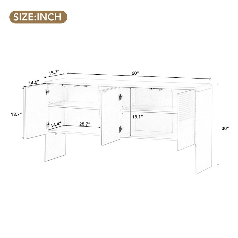 Grand espace de rangement de 60 L avec 4 portes et dispositif de rebond - N/A
