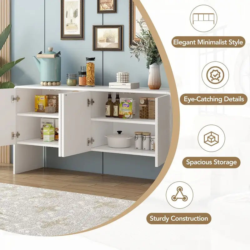 Grand espace de rangement de 60 L avec 4 portes et dispositif de rebond - N/A