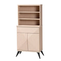 Buffet de cuisine Draper Mid-Century Modern bicolore bois clair et noir