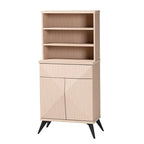 Buffet de cuisine Draper Mid-Century Modern bicolore bois clair et noir