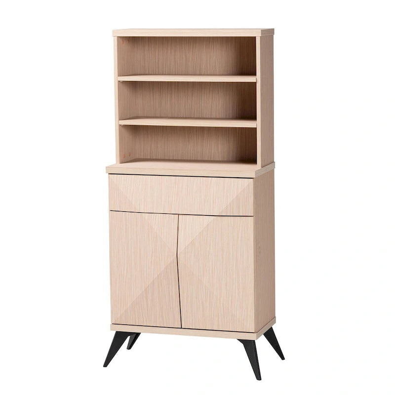 Buffet de cuisine Draper Mid-Century Modern bicolore bois clair et noir