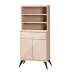 Buffet de cuisine Draper Mid-Century Modern bicolore bois clair et noir