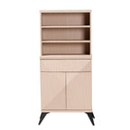 Buffet de cuisine Draper Mid-Century Modern bicolore bois clair et noir