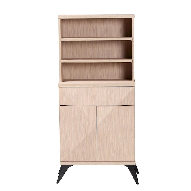 Buffet de cuisine Draper Mid-Century Modern bicolore bois clair et noir