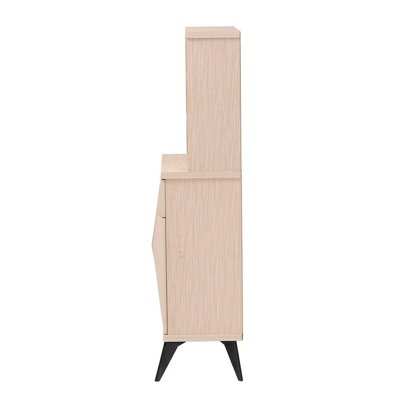 Buffet de cuisine Draper Mid-Century Modern bicolore bois clair et noir
