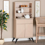 Buffet de cuisine Draper Mid-Century Modern bicolore bois clair et noir