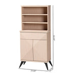 Buffet de cuisine Draper Mid-Century Modern bicolore bois clair et noir