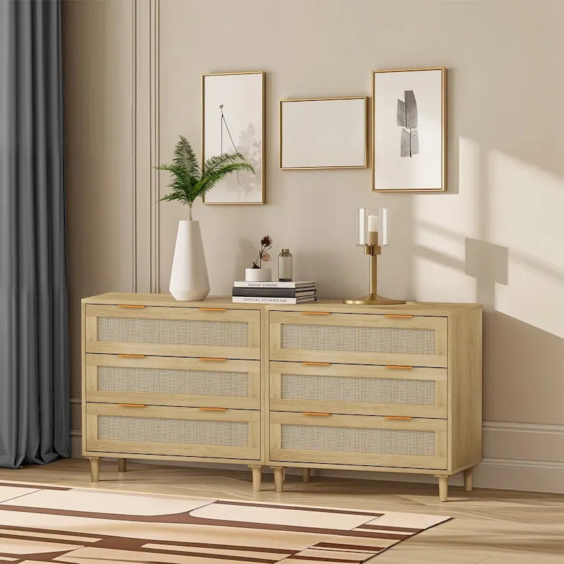 Commode Robyn 6 tiroirs Chêne - N/A