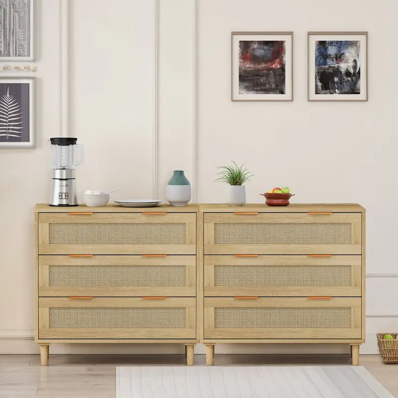 Commode Robyn 6 tiroirs Chêne - N/A