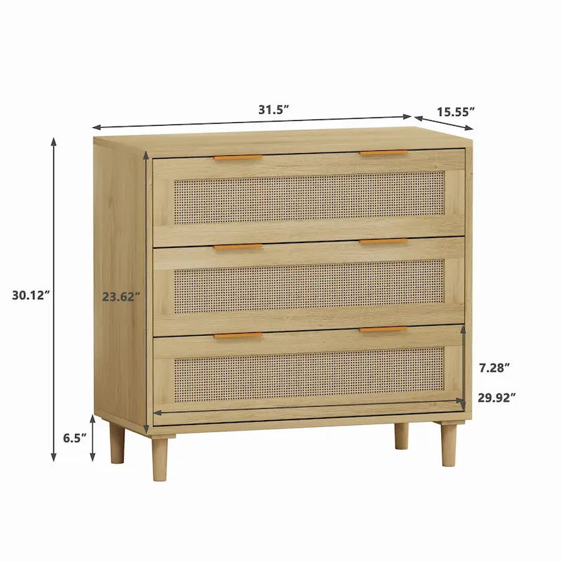 Commode Robyn 6 tiroirs Chêne - N/A