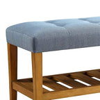 Banc en bois, bleu et chêne