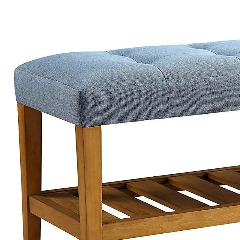 Banc en bois, bleu et chêne