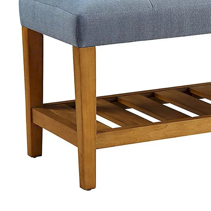 Banc en bois, bleu et chêne