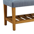Banc en bois, bleu et chêne