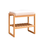 Banc à chaussures en bois massif naturel, Organisateur de rangement en hêtre avec coussin éponge à haute résilience