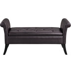 Banc de rangement multifonctionnel Yaheetech en similicuir vintage