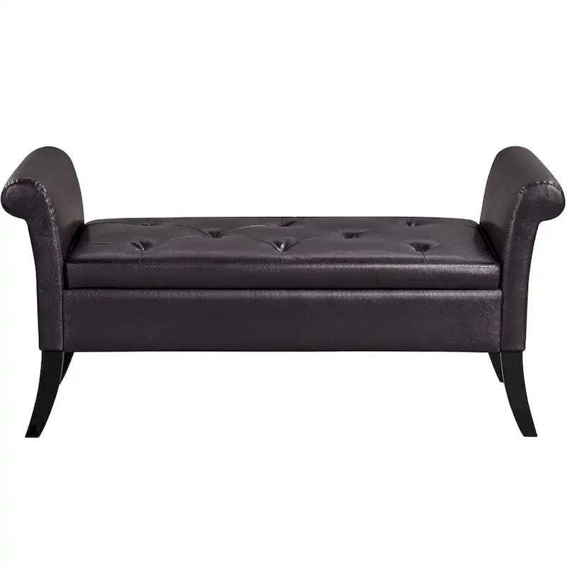 Banc de rangement multifonctionnel Yaheetech en similicuir vintage