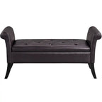 Banc de rangement multifonctionnel Yaheetech en similicuir vintage