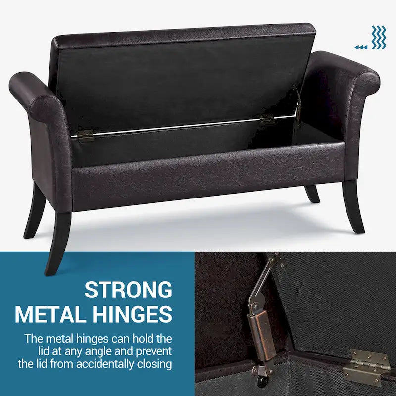 Banc de rangement multifonctionnel Yaheetech en similicuir vintage