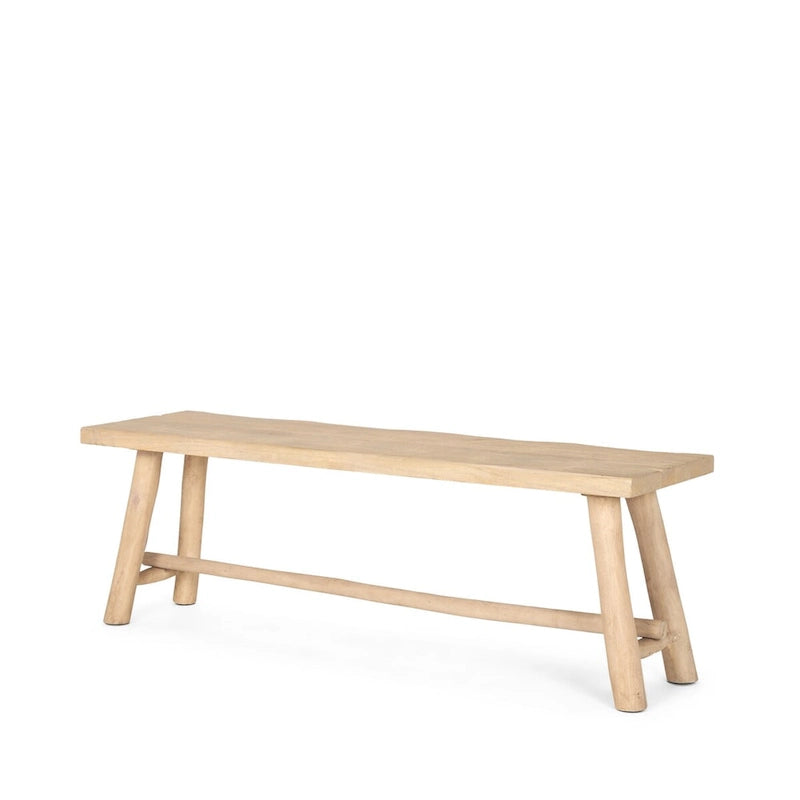 Banc d'artisan Sekou en bois marron clair