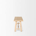 Banc d'artisan Sekou en bois marron clair