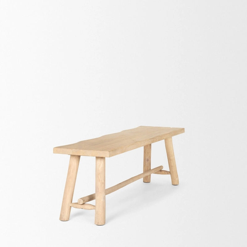 Banc d'artisan Sekou en bois marron clair