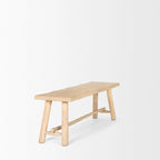 Banc d'artisan Sekou en bois marron clair