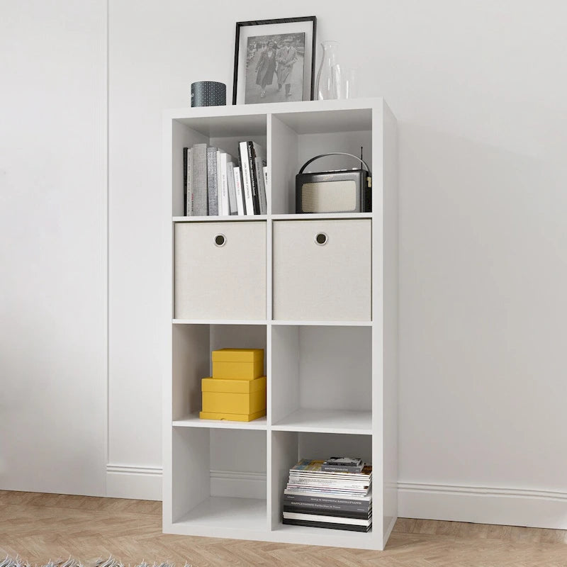 Smart Cube Étagère de rangement 8 cubes avec étagères arrière ouvertes, bibliothèque 2 x 4 cubes pour la maison, le bureau (blanc)